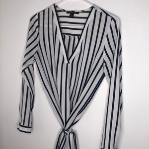 Contemporary Blue & White Stripped Summer Dress